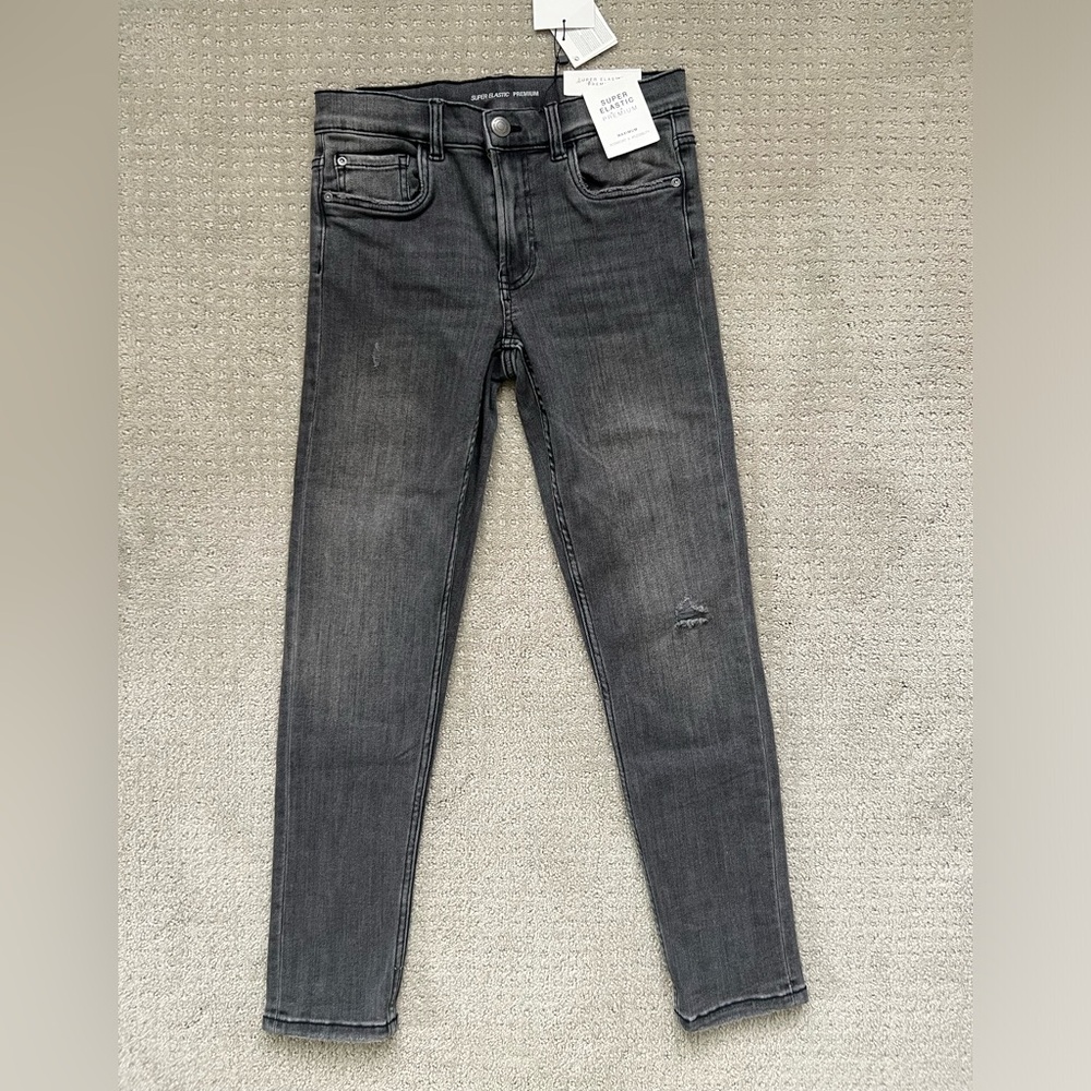 NWT Girl’s Zara Gray Skinny Jeans with Distressed Details size 11/12